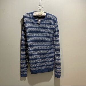 NWT Black Brown 1826 Men's Blue Pullover Sweater Size Large Cotton Knit